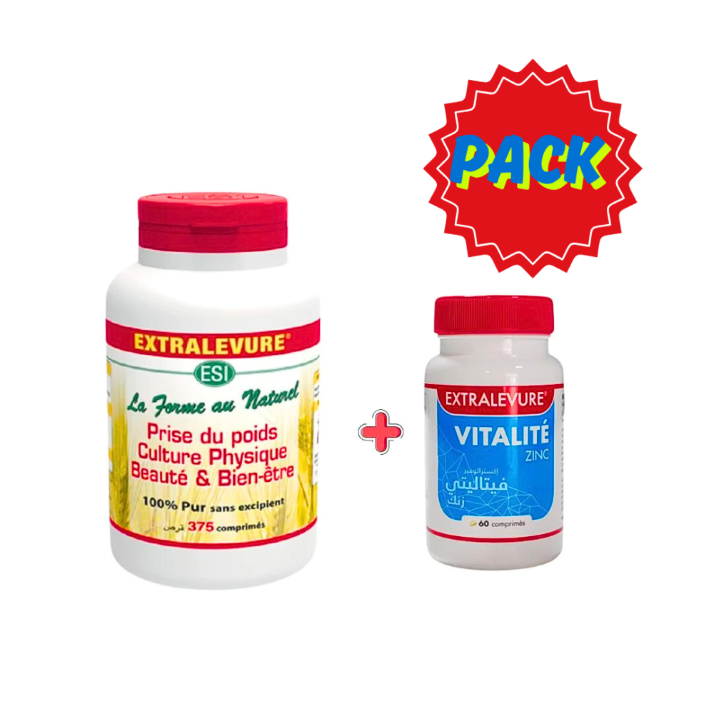 Extralevure 375 Comprimesvitalite Zinc 60 Comprimes Pack