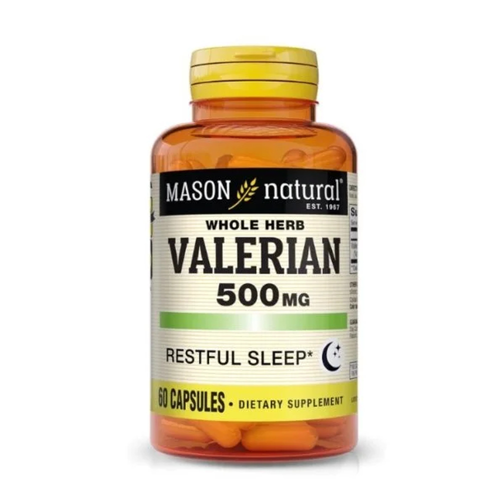Mason Natural Whole Herb Valerian 500mg 60 Capsules 1152 60a 1