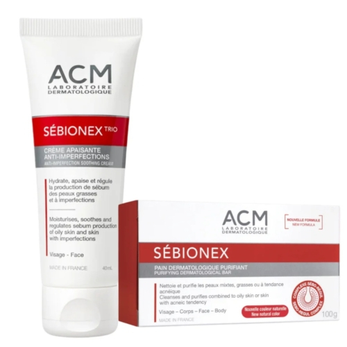 Pack Acm Sebionex Trio Creme Apaisante Anti Imperfectionpain Dermato Duo Pack