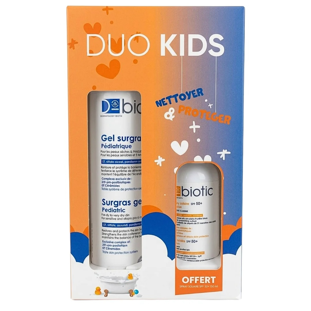 Pack D Biotic Gel Surgras Pediatrique 200mlspray Solaire Spf50 100ml Duo Pack