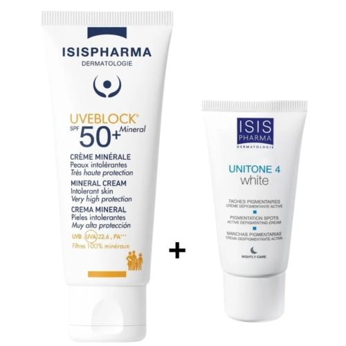 Pack Isispharma Unitone 4 White Creme Uveblock Mineral Teinte Spf50 40ml Pack