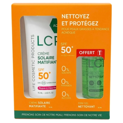 Pack Lcp Ecran Solaire Matifiante Spf50 75mlgel Nettoyant 30ml Pack