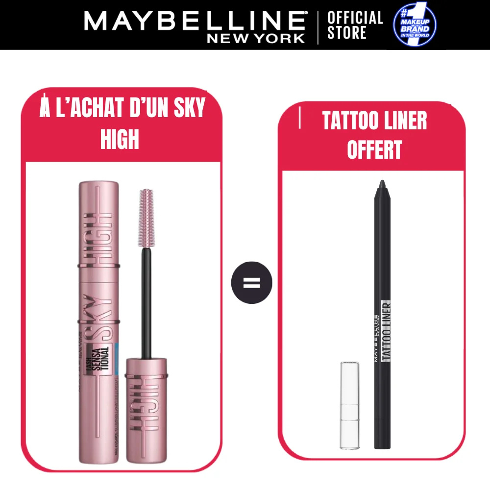 Pack Maybelline Pack Sky High Mascara Tatto Liner 900 Deep Onyx Pack