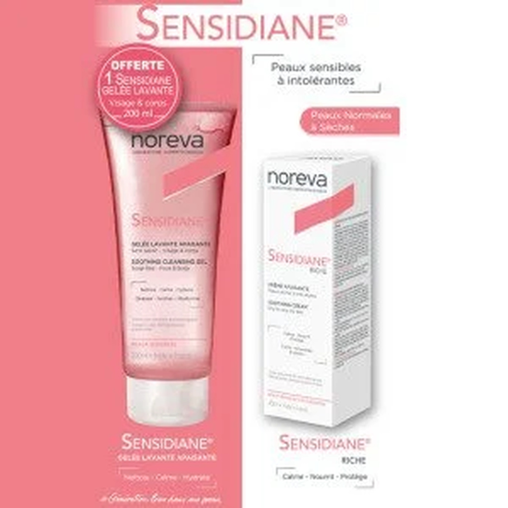 Pack Noreva Sensidiane Duo Pack Creme Apaisante Riche 40mlgel Lavante 200ml