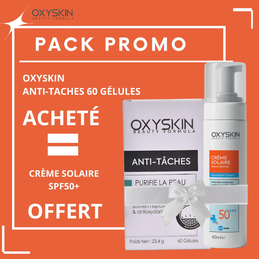 Pack Oxyskin Anti Taches 60 Gelulesecran Solaire Ps Spf50 40ml Pack