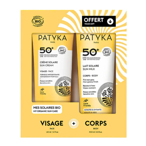 Pack Patyka Coffret Creme Solaire Visage Spf50lait Solaire Corps Spf50