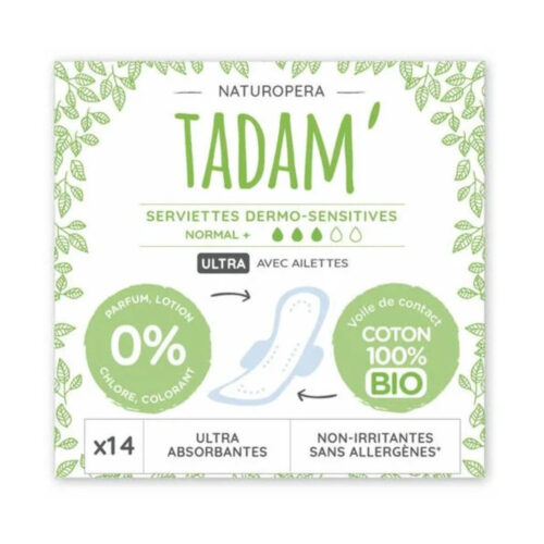 Tadam Serviette Ultra Coton Bio Normal 14unite