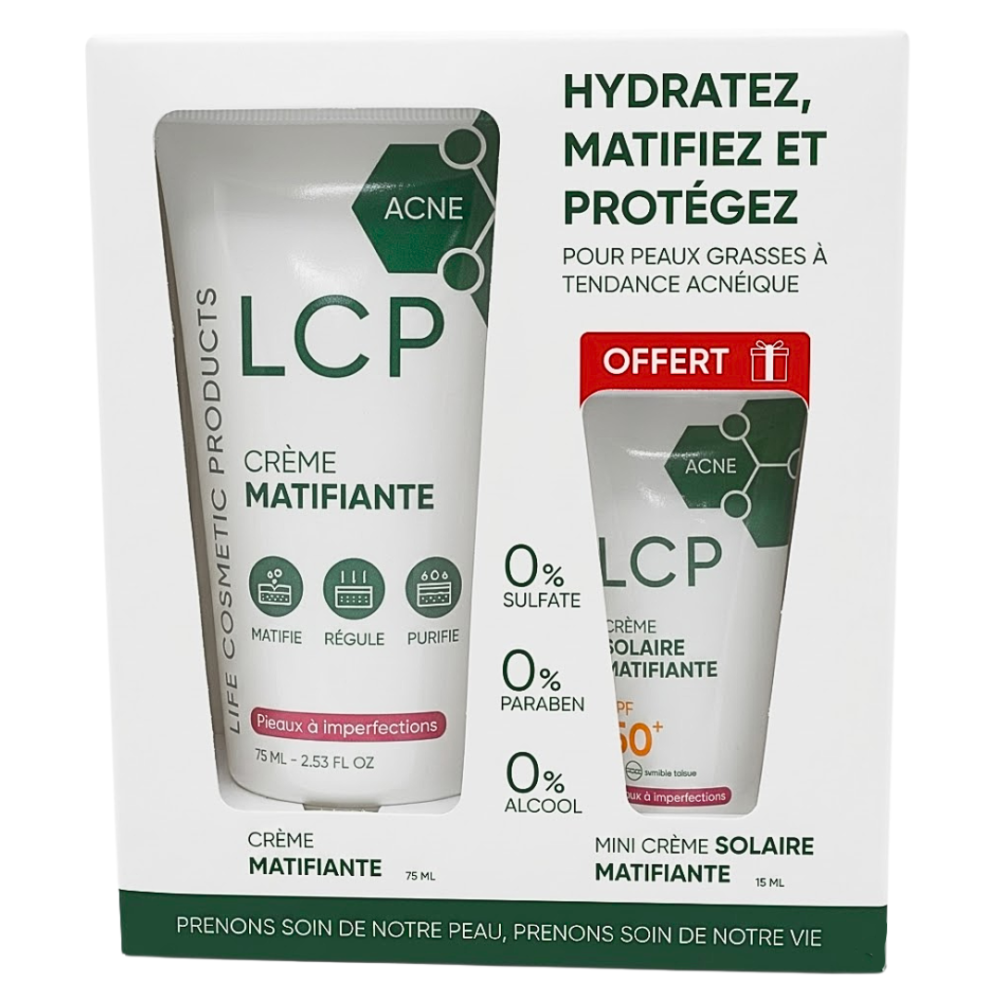 Lcp Creme Matifiante 75mlecran Solaire Spf50 15ml Pack