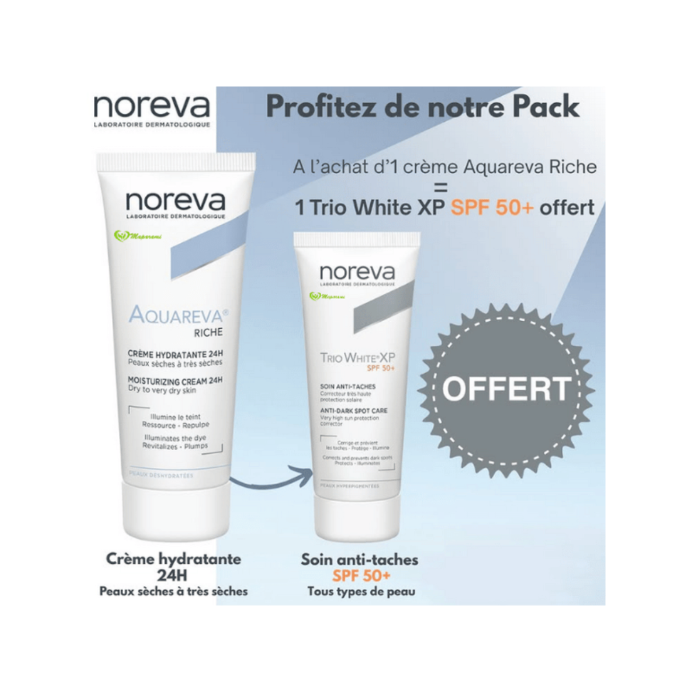 Noreva Aquareva Duo Pack Creme Riche 40mltriowhite Xp Spf50 40ml