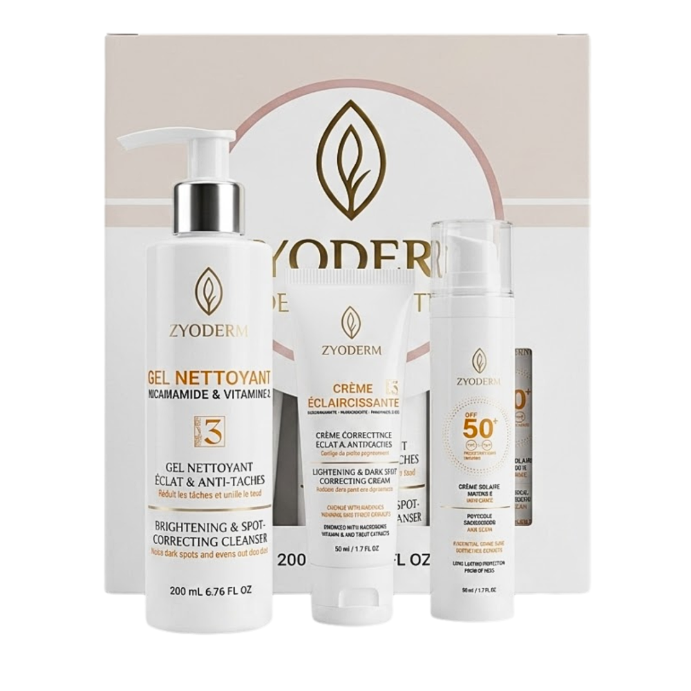 Zyoderm Dermawhite Creme Eclaircissantecreme Solaire Invisiblegel Nettoyent Coffret