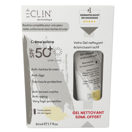 Eclin Ecran Solaire Anti Tache 50mlgel Nettoyant 50ml Pack