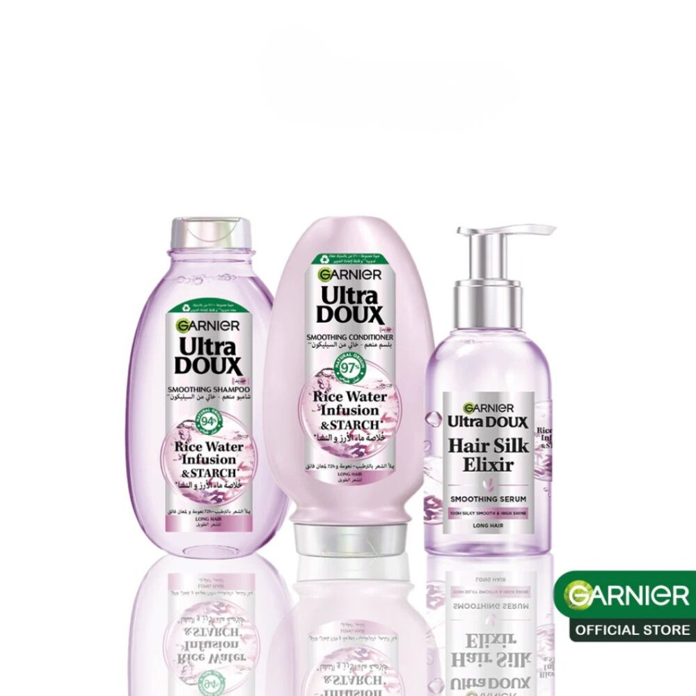 Garnier Routine Ultra Doux Rice Water Shampooing Serum Apres Shampooing