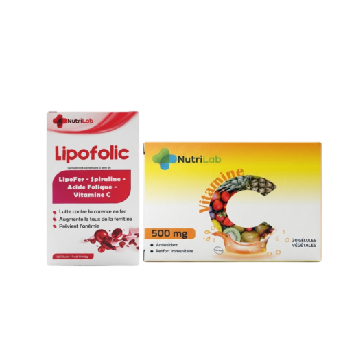 Nutrilab Lipofolic 30 Gelules Vitamine C 30 Gelules Pack