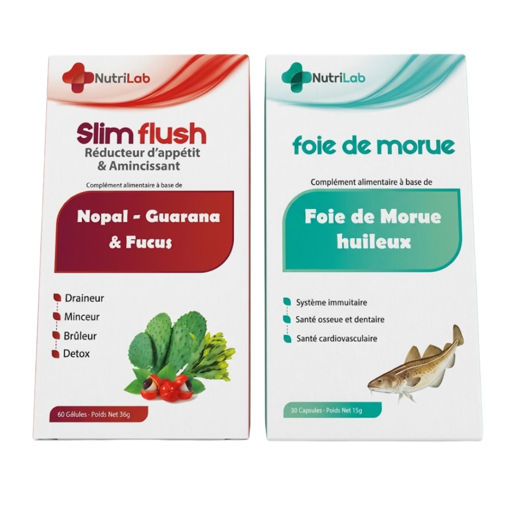 Nutrilab Slim Flush 60 Gelulesfoie De Morue 30 Gelules Pack