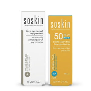 Soskin Duo Anti Taches Protection Solaire Creme Depigmentant 30ml Creme Solaire Riche 50ml