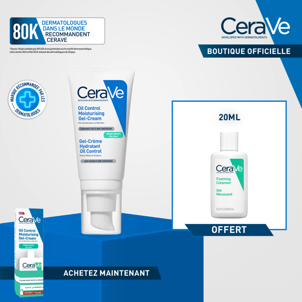 Cerave Gel Creme Hydratant Oil Control Peaux Mixte A Grasse 52ml Gel Moussant Format Voyage
