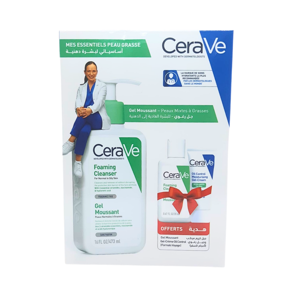 Cerave Gel Moussant Peaux Normales A Grasses 473ml Gel Creme Gel Moussant Mini Formats Offerts