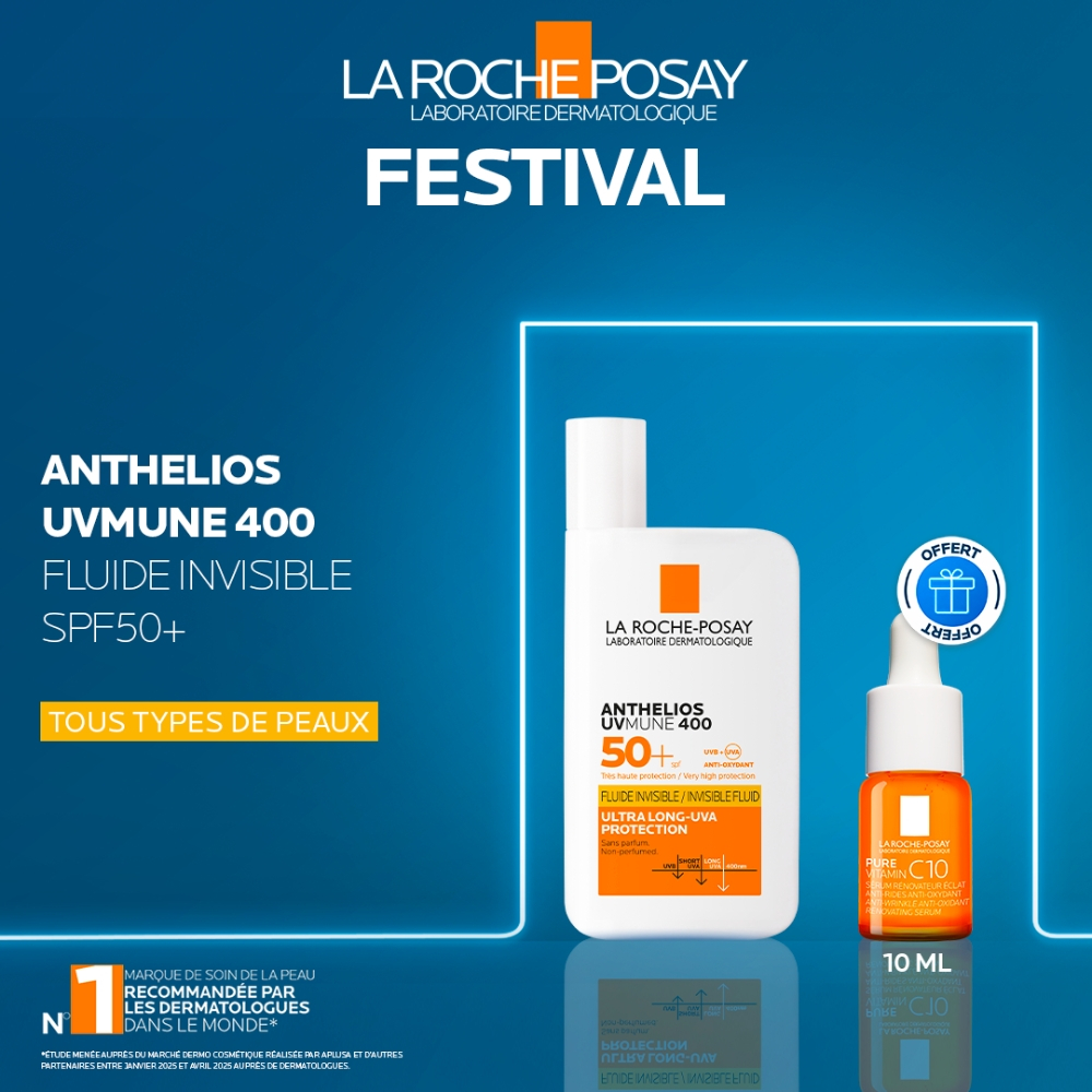 Festival La Roche Posay La Roche Posay Anthelios Uvmune 400 Creme Solaire Fluide Invisible Shaka Peaux Sensibles 50ml