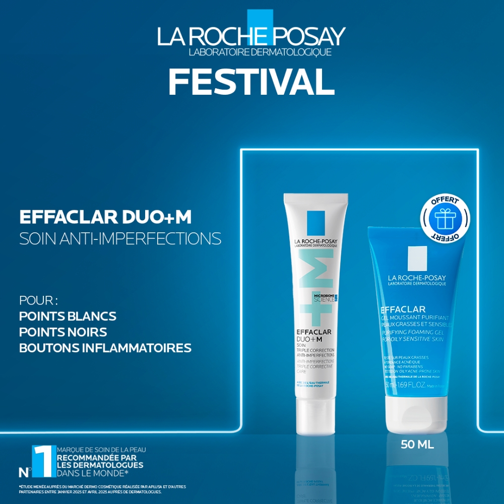 Festival La Roche Posay La Roche Posay Effaclar Duo M Soin Triple Correction Anti Imperfections Avec Languette 40ml