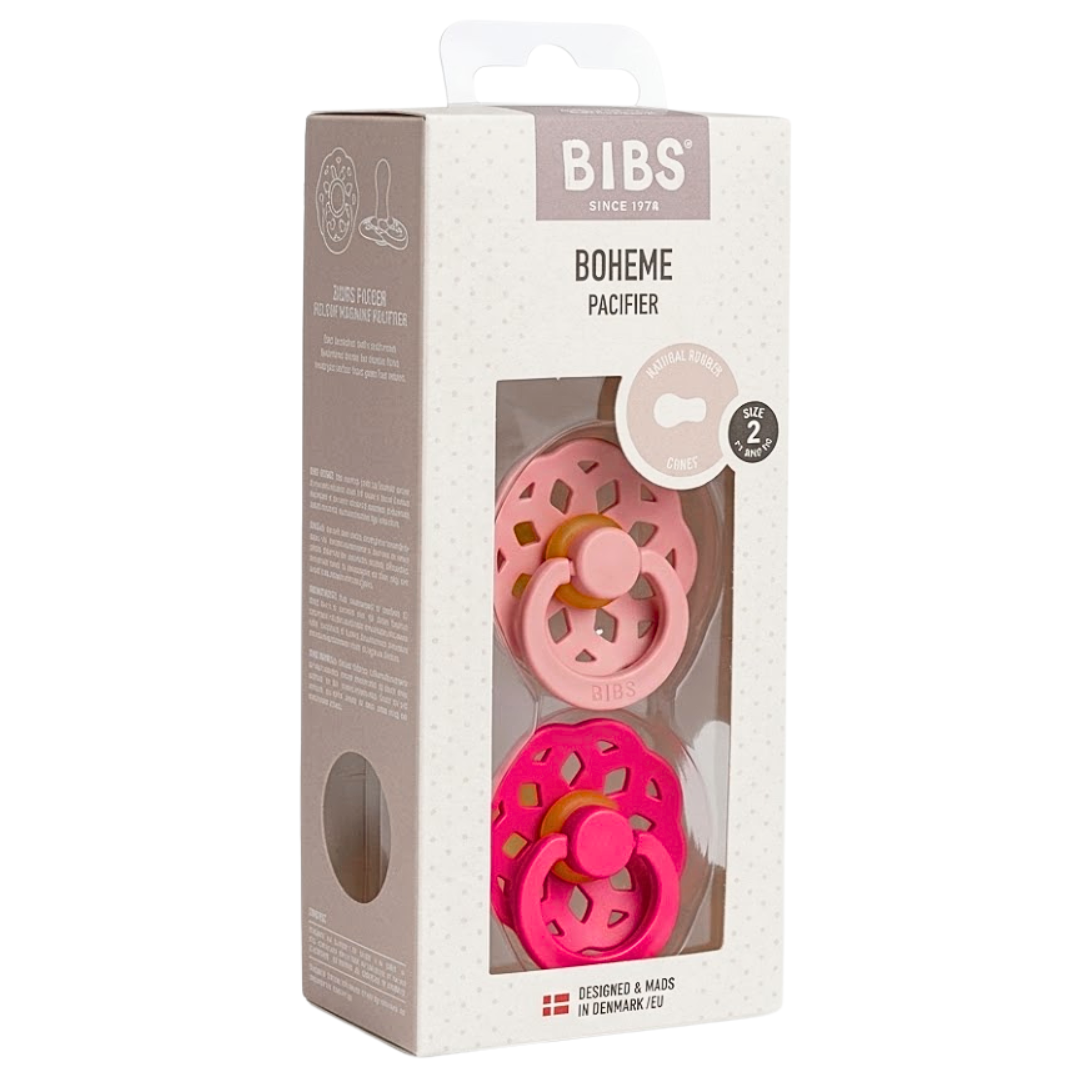 Bibs 2 Sucette Boheme Ronde Dusty Pink / Coral Size 1 +0mois