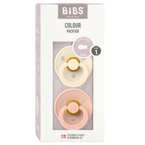 Bibs 2 Sucettes Colour Round Ivory/Blush Size 1 +0mois