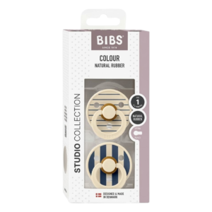 Bibs 2 Sucettes Colour Round Studio Ivory Steel Blue Mix Size 2 +6mois