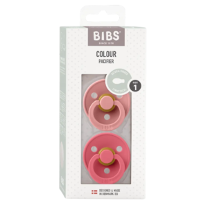 Bibs 2 Sucettes Colour Symetic Dusty Pink / Coral Size 1 +0mois