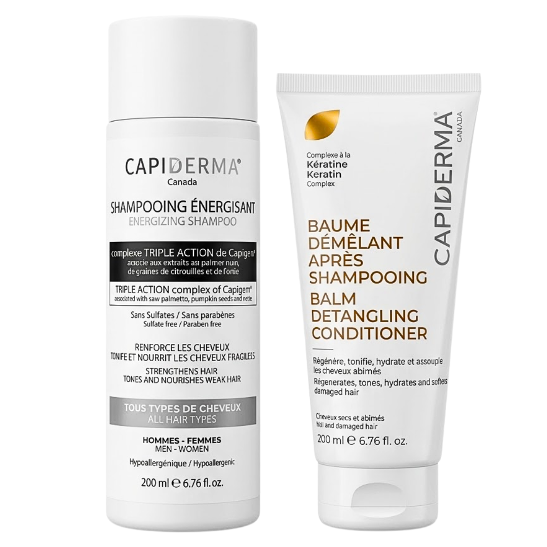 🎁 PACK 🎁 – Capiderma Shampoing Energisant 200ml+Baume Demelant 200ml Offert
