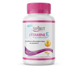 SPIRIT PHARMA - Vitamine E 12 mg D-Alpha-Tocopherol - 50 Capsules