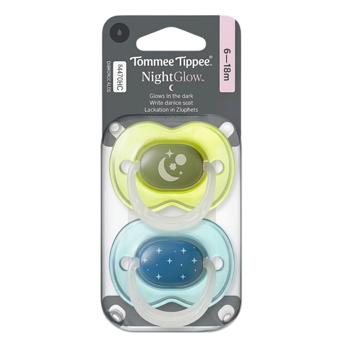Tommee Tippee 2 Sucettes Night Glow Girl 18-36mois