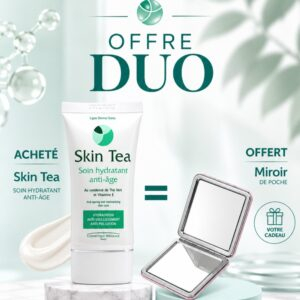 🎁 PACK 🎁 – DERMO-SOINS - Skin Tea Soin Hydratant Anti-Âge - 40ml + 1 Miroir de Poche Offert
